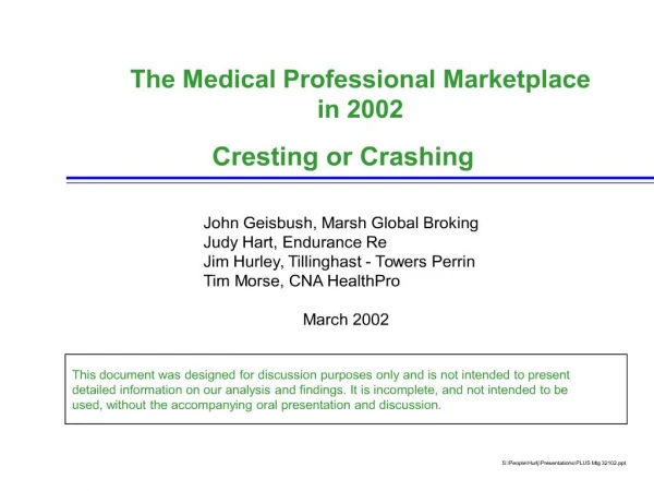 the medical professional marketplace in 2002