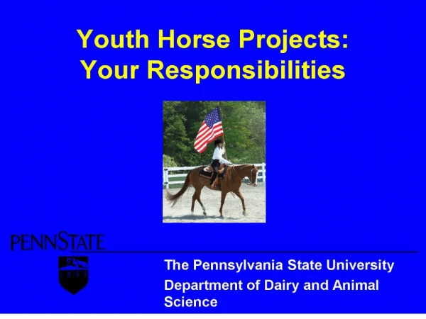 youth horse projects: your responsibilities