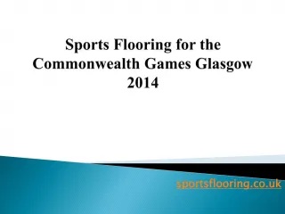 Sports Flooring for the Commonwealth Games Glasgow 2014
