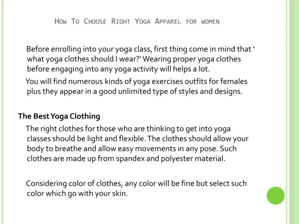 How To Choose Right Yoga Apparel For Women