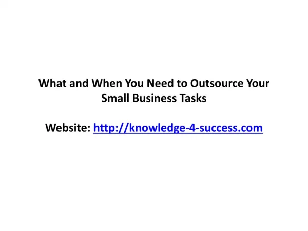 Outsource Your Small Business Task