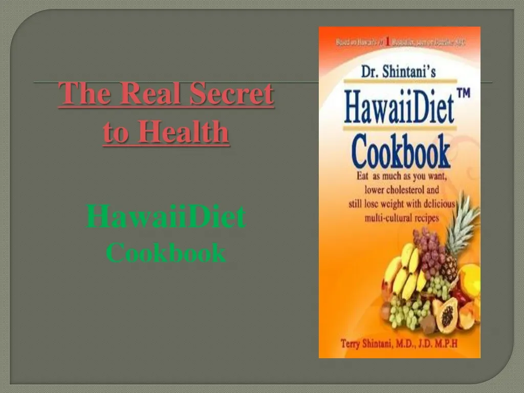 the real secret to health hawaiidiet cookbook