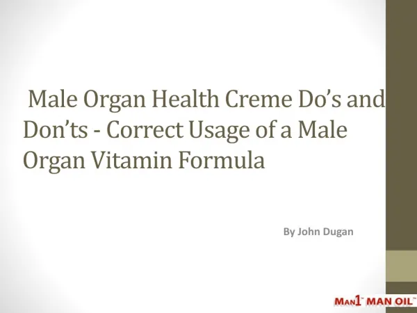 Male Organ Health Creme Do