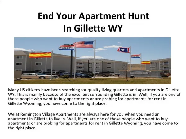 End Your Apartment Hunt In Gillette WY