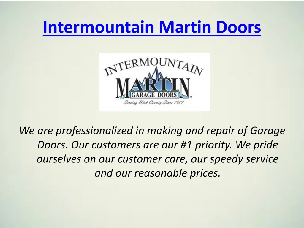 intermountain martin doors