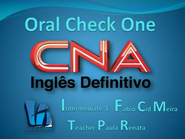 CNA INTER ONE - Oral Check One