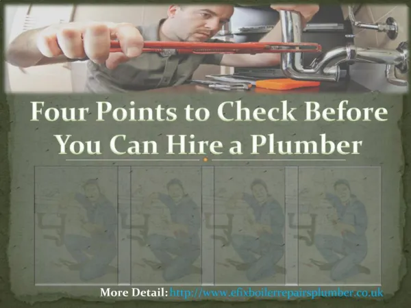 Four Points to Check Before You Can Hire a Plumber