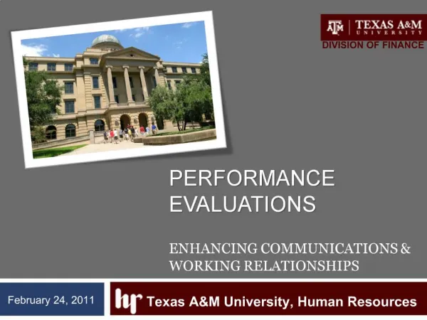 Performance EvaluationS Enhancing Communications Working Relationships