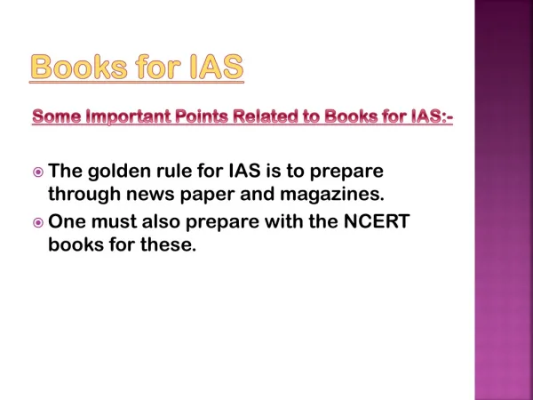 Get the knowledge about Books for IAS