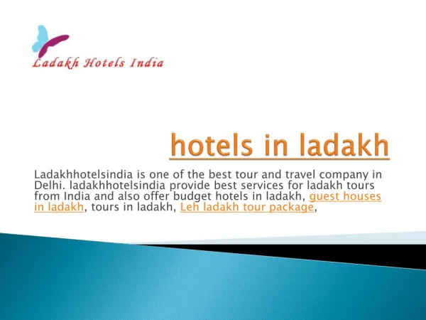 hotels in ladakh