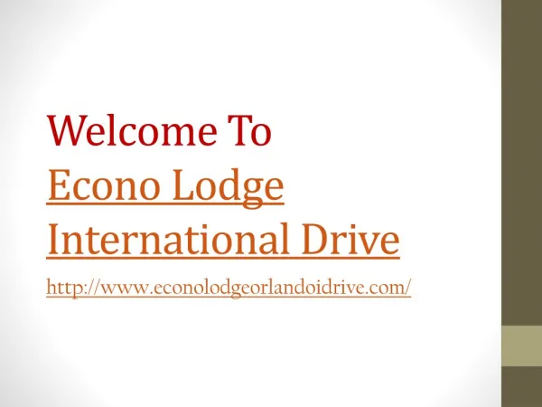 Econo lodge hotel near universal studios orlando