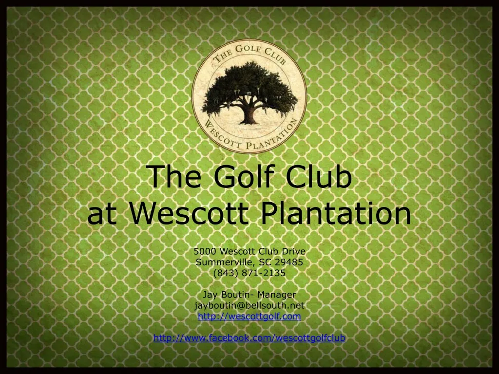 the golf club at wescott plantation