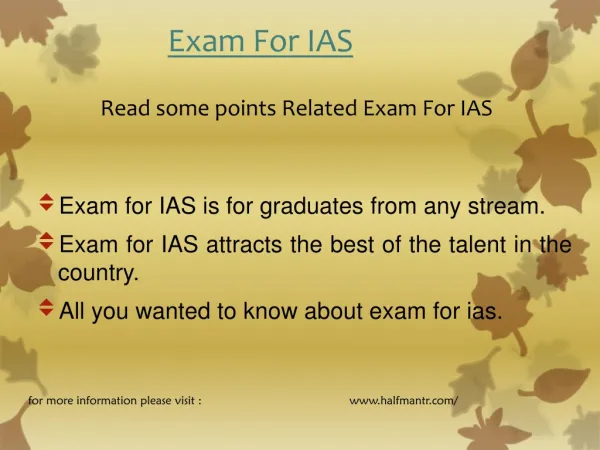 Read some points EXAM For IAS