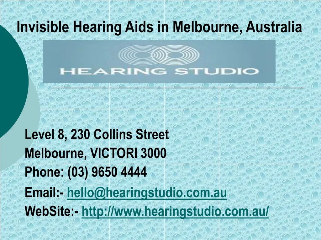 invisible hearing aids in melbourne australia