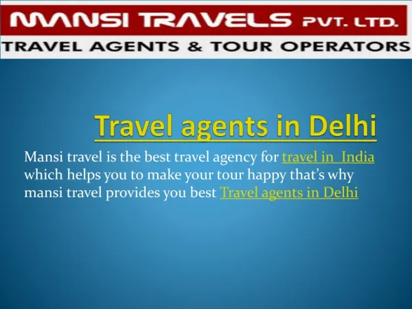travel agents in Delhi