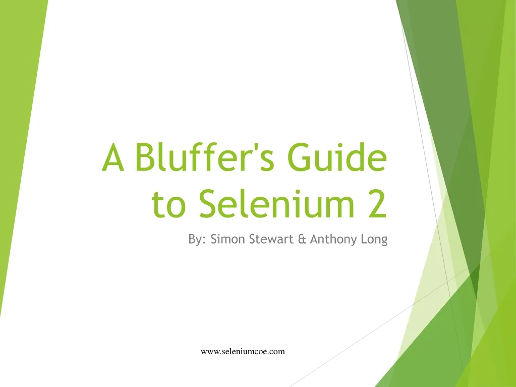 a bluffer s guide to selenium 2