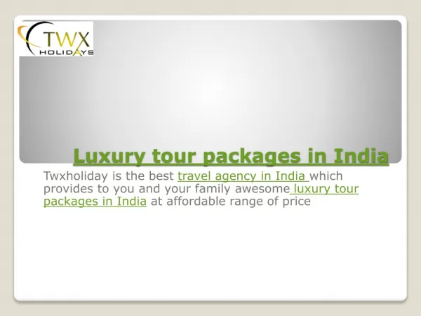 luxury tour packages in india