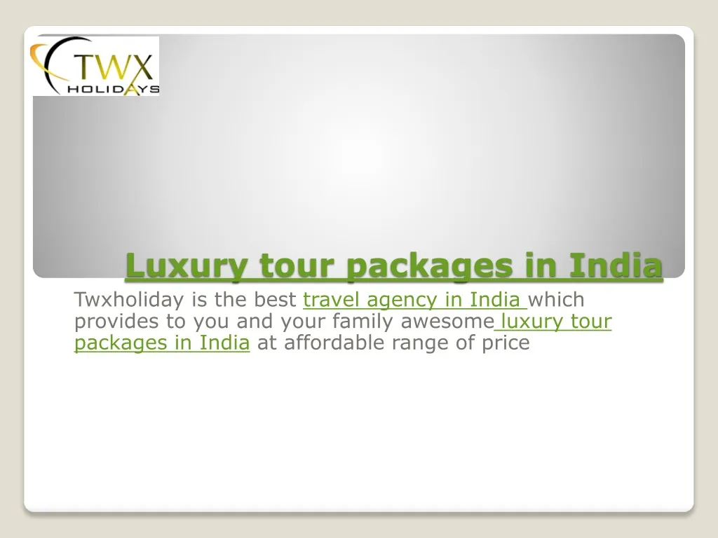 luxury tour packages in india