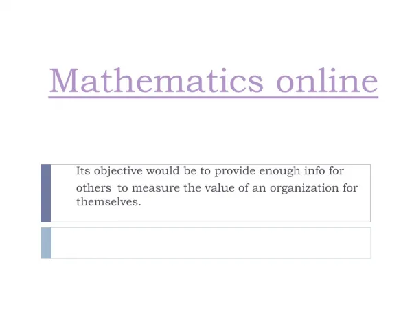 Mathematics online