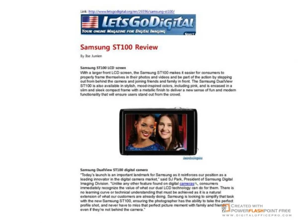Samsung ST100 Review