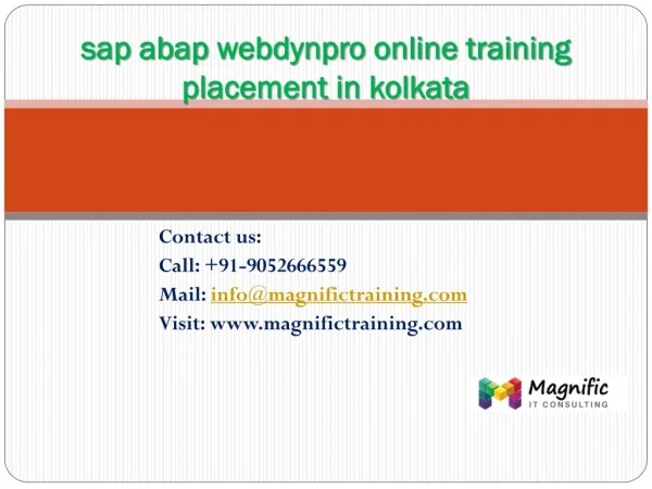 sap abap webdynpro online training placement in kolkata