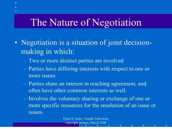 the nature of negotiation