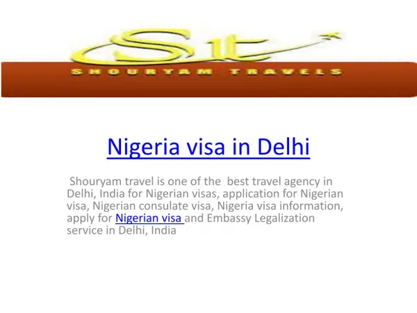 Nigeria visa in delhi