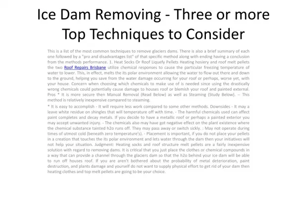 Ice Dam Removing - Three or more Top