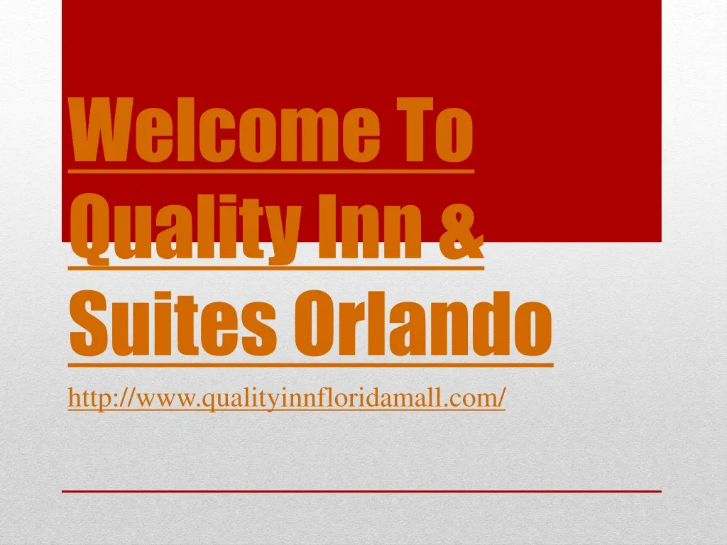 welcome to quality inn suites orlando