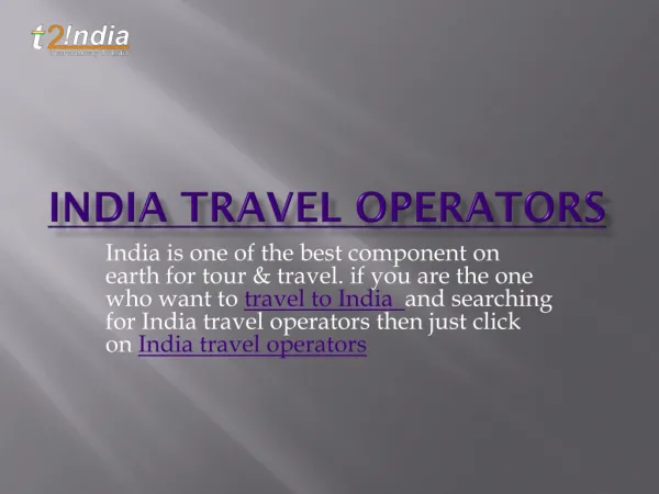 india travel operator