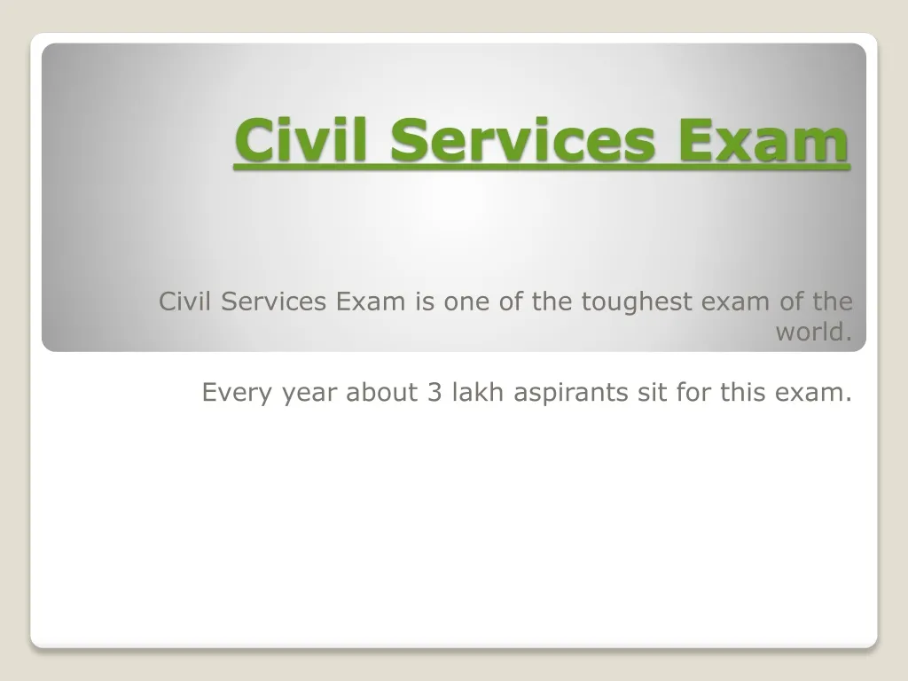 c ivil services exam