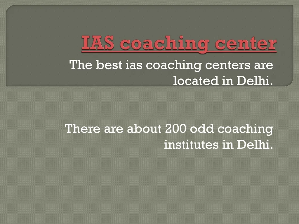 ias coaching center