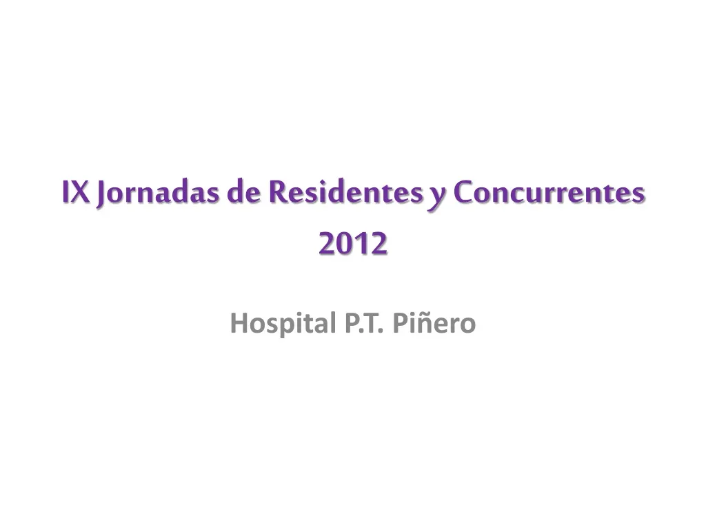 ix jornadas de residentes y concurrentes 2012