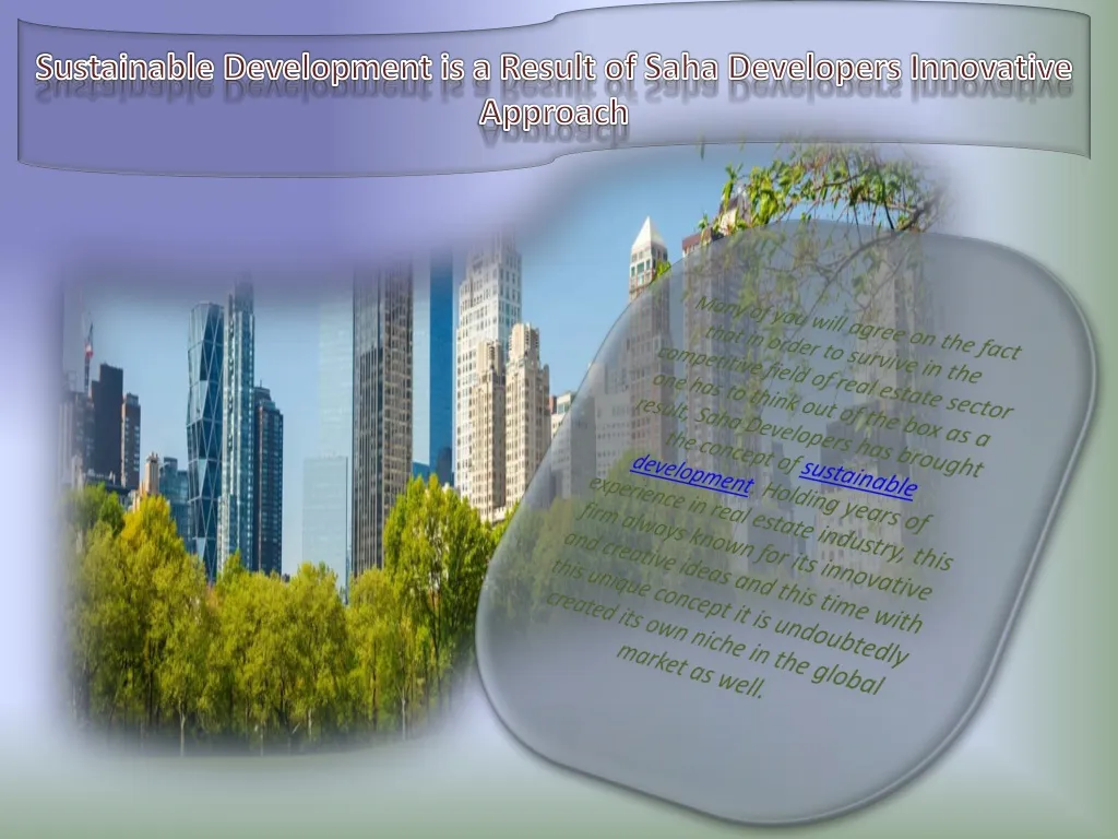 sustainable development is a result of saha