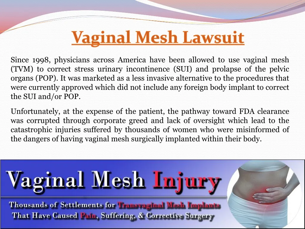 vaginal mesh lawsuit