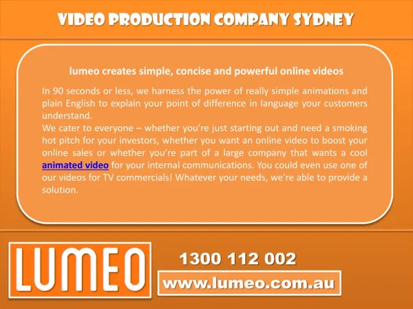 Video production Australia at its best