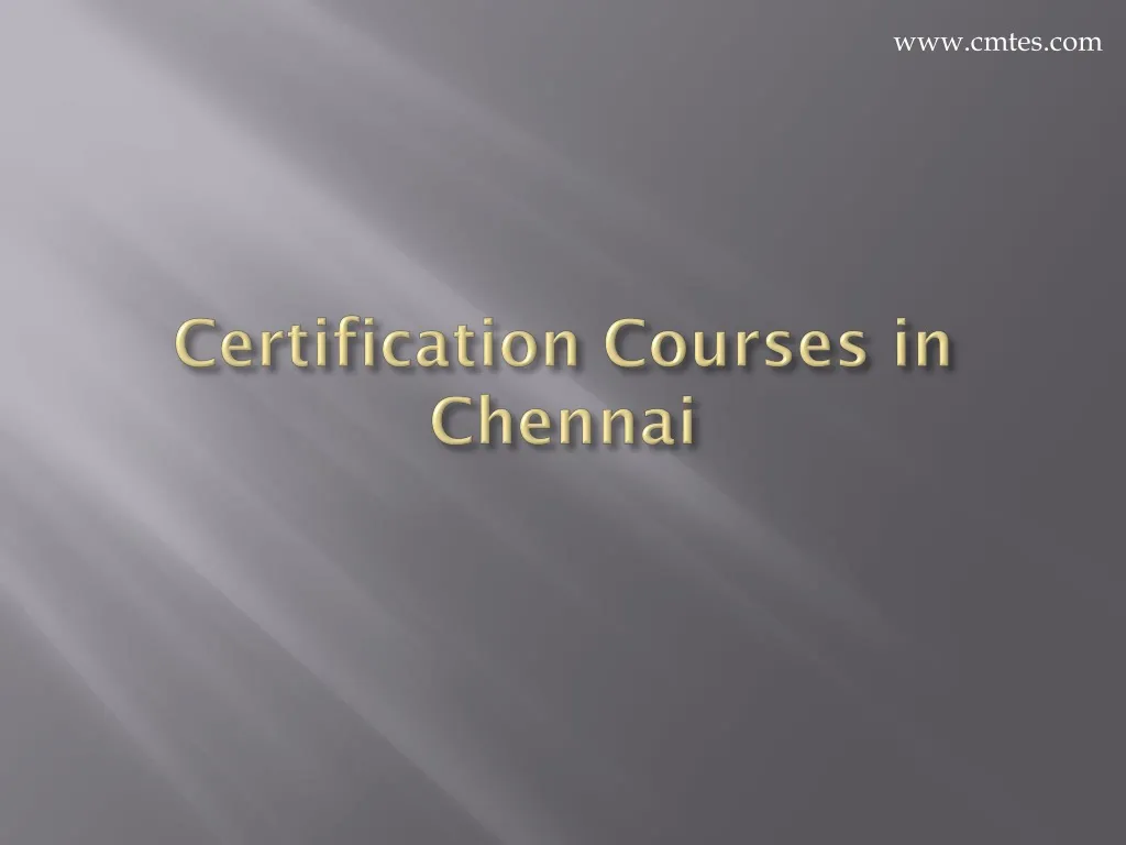 certification courses in chennai