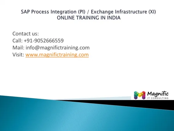sap pi xi online training in india@magnifictraining.com