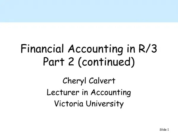 Financial Accounting in R