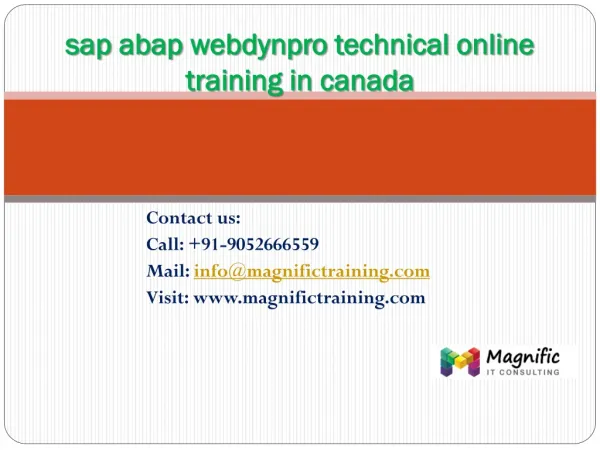 sap abap webdynpro technical online training in canada