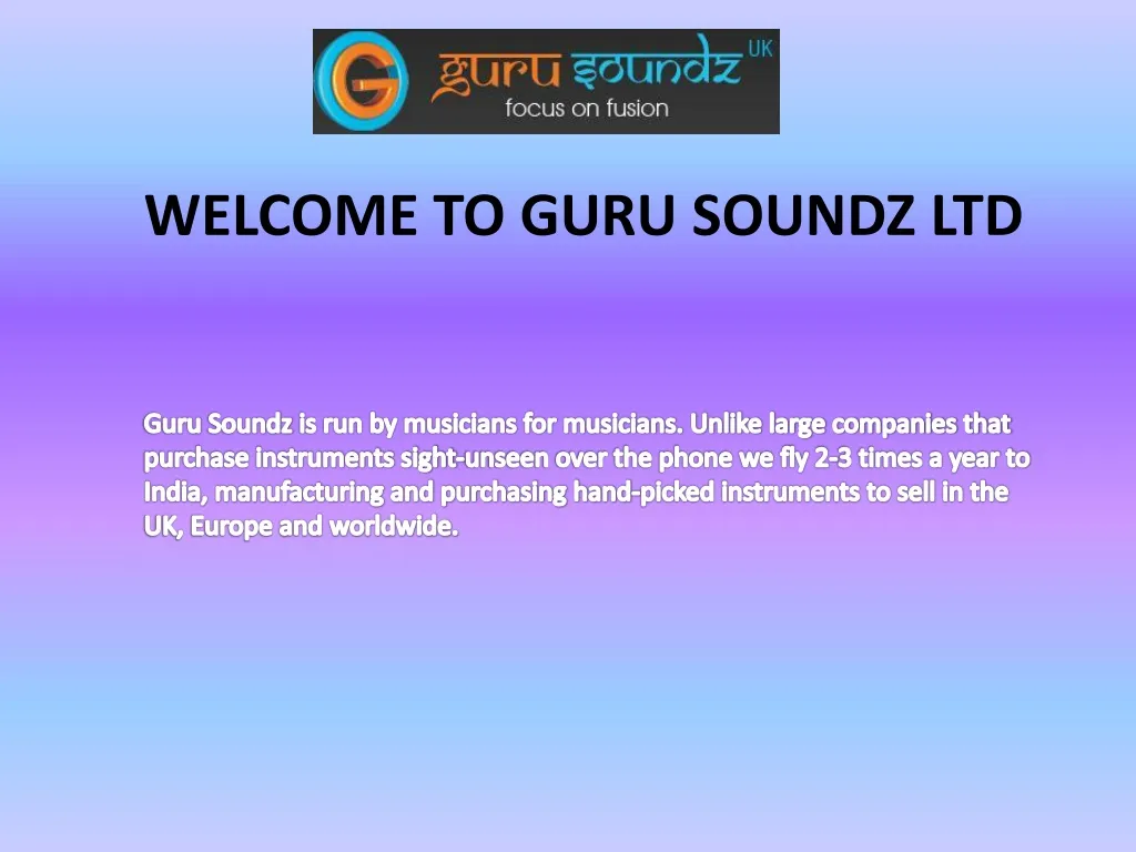 welcome to guru soundz ltd
