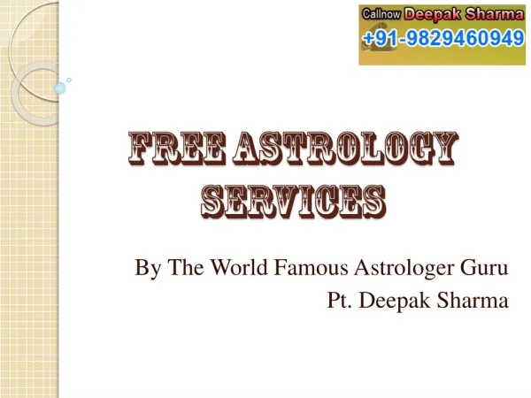 Free Astrology Services