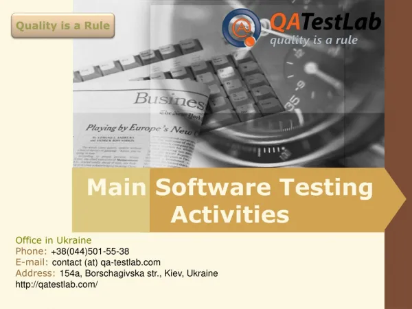 Main Software Testing Activities