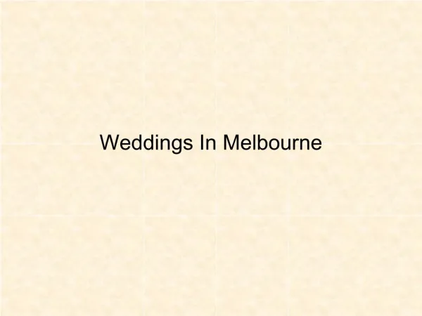 Wedding Receptions Melbourne