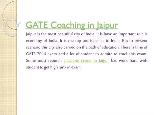 Why you join the GATE Coaching in Jaipur