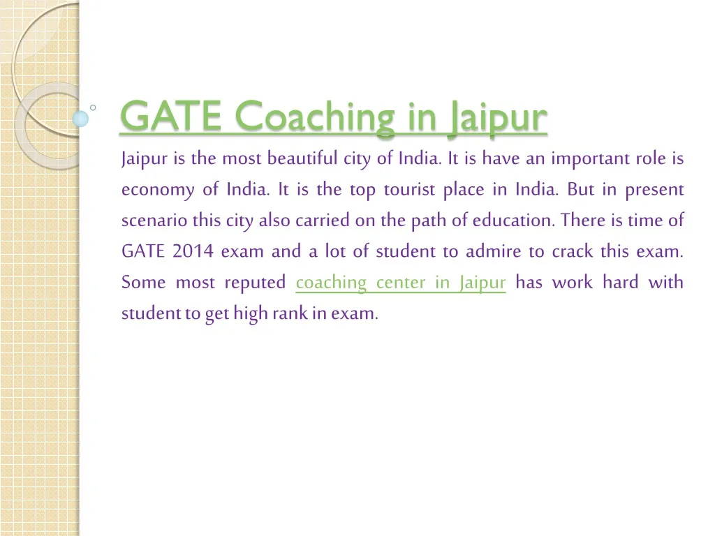 gate coaching in jaipur