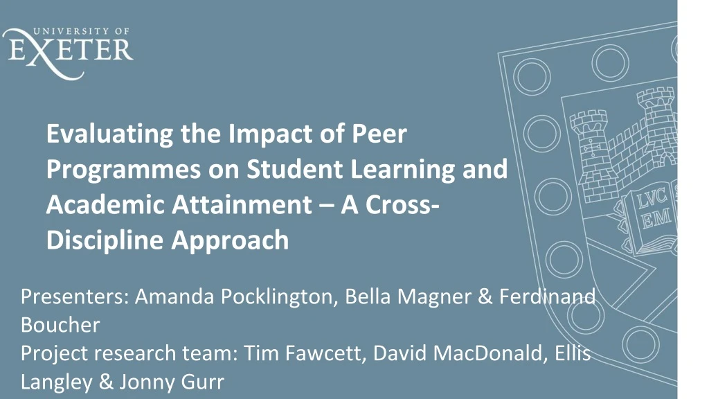 evaluating the impact of peer programmes