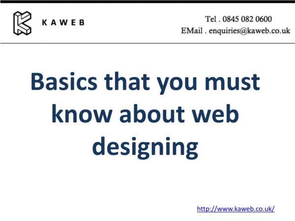 Basics that you must know about web designing