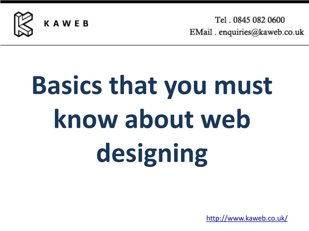 basics that you must know about web designing