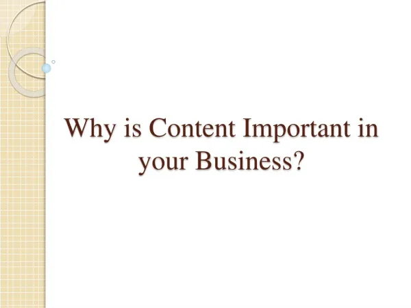 Why is Content Important in your Business